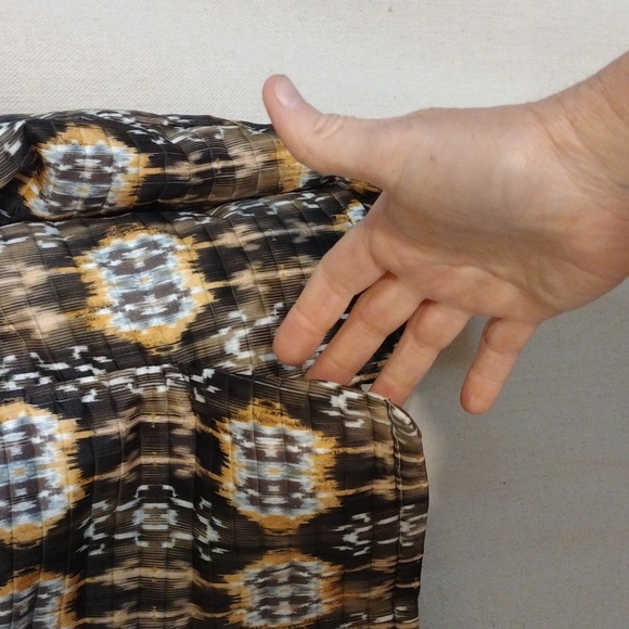 Harvey Bernard Quilted Ikat Blazer Jacket  bohemian Aztec Open Face Sz 10 Boho - Picture 6 of 7